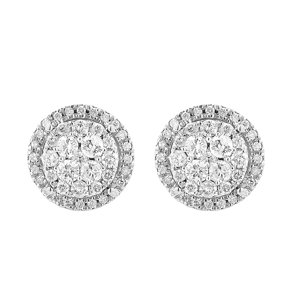 9ct Yellow Gold Stud Earrings With 1 Carat Of Diamonds