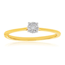 Load image into Gallery viewer, 9ct Yellow Gold Ring With 0.05 Carats Of Diamonds and Infinity Detail on Side Profile