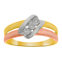 Load image into Gallery viewer, 9ct Yellow Gold &amp; White Gold Dress Ring With 0.05 Carats Of Diamonds