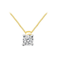 Load image into Gallery viewer, 9ct Yellow Gold Lovely Diamond Pendant With 45cm Chain