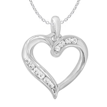 Load image into Gallery viewer, 9ct Elegant White Gold Diamond Pendant With 45cm Chain