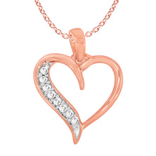 Load image into Gallery viewer, 9ct Rose Gold Diamond Pendant With 45cm Chain