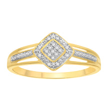Load image into Gallery viewer, 9ct Yellow Gold Diamond Split Shank Ring