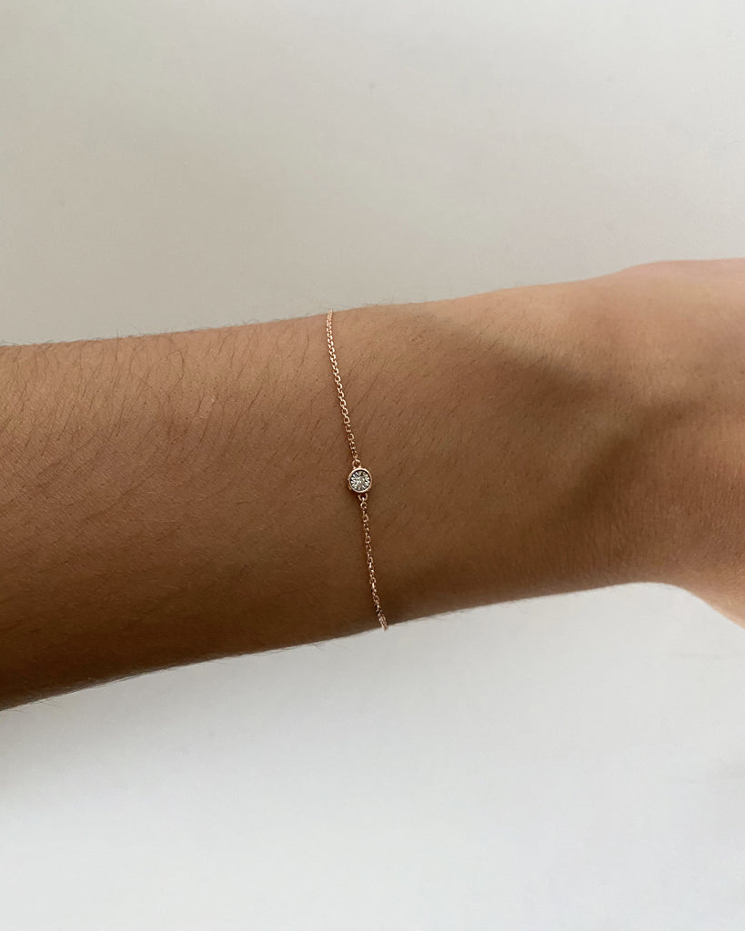 9ct Rose Gold Diamond Adjustable 16-18cm Bracelet
