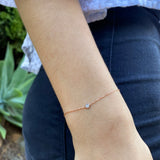 9ct Rose Gold Diamond Adjustable 16-18cm Bracelet