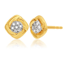 Load image into Gallery viewer, 9ct Yellow Gold Gorgeous Diamond Earrings