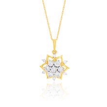 Load image into Gallery viewer, 9ct Yellow Gold 1/4 Carat Diamond Pendant on 45cm 9ct Chain