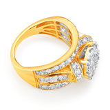 9ct Yellow Gold Ring with 2.00 Carat Diamonds