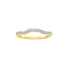 Load image into Gallery viewer, 9ct Yellow Gold Curved Diamond Ring with 16 Brilliant Diamonds