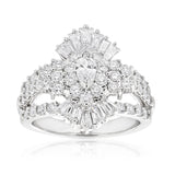 14ct White Gold Ring with 2.00 Carat of Diamonds with Marquise Centre Diamond