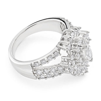 14ct White Gold Ring with 2.00 Carat of Diamonds with Marquise Centre Diamond