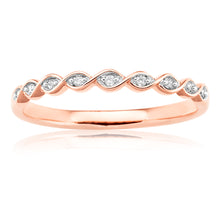 Load image into Gallery viewer, 9ct Rose Gold Diamond Ring with 9 Brilliant Diamonds