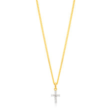 Load image into Gallery viewer, 9ct Yellow Gold Diamond Cross Pendant