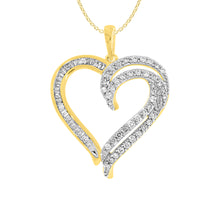 Load image into Gallery viewer, 9ct Radiant Yellow Gold 1/2 Carat Diamond Heart Pendant With 45cm Chain