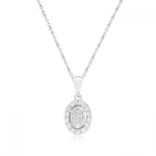 Load image into Gallery viewer, 9ct White Gold Pendant with 45cm Chain with 1/4 Carat Brilliant Cut Diamonds