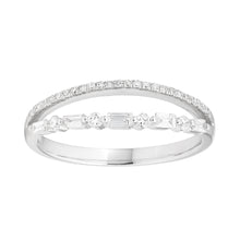 Load image into Gallery viewer, 9ct White Gold Ring with 1/4 Carat of Brilliant and Baguette Diamonds