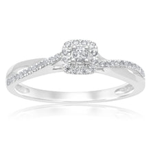 Load image into Gallery viewer, 9ct White Gold Solitaire Ring with 1/5 Carat of Diamonds