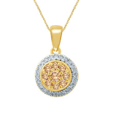 Load image into Gallery viewer, 9ct Yellow Gold 3/8 Carat Western Australian Diamond Cluster Pendant on 45cm Chain