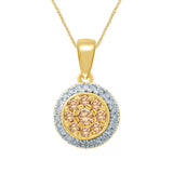 9ct Yellow Gold 3/8 Carat Western Australian Diamond Cluster Pendant on 45cm Chain