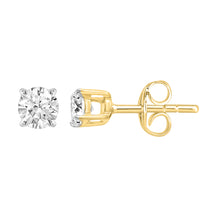 Load image into Gallery viewer, 9ct Yellow Gold 1/5 Carat Diamond Stud Earrings