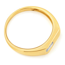 Load image into Gallery viewer, 9ct Yellow Gold Diamond Gents Ring
