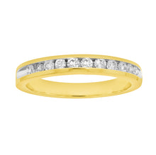 Load image into Gallery viewer, 9ct Yellow Gold Diamond Ring with 1/6 Carat of 11 Brilliant Diamonds