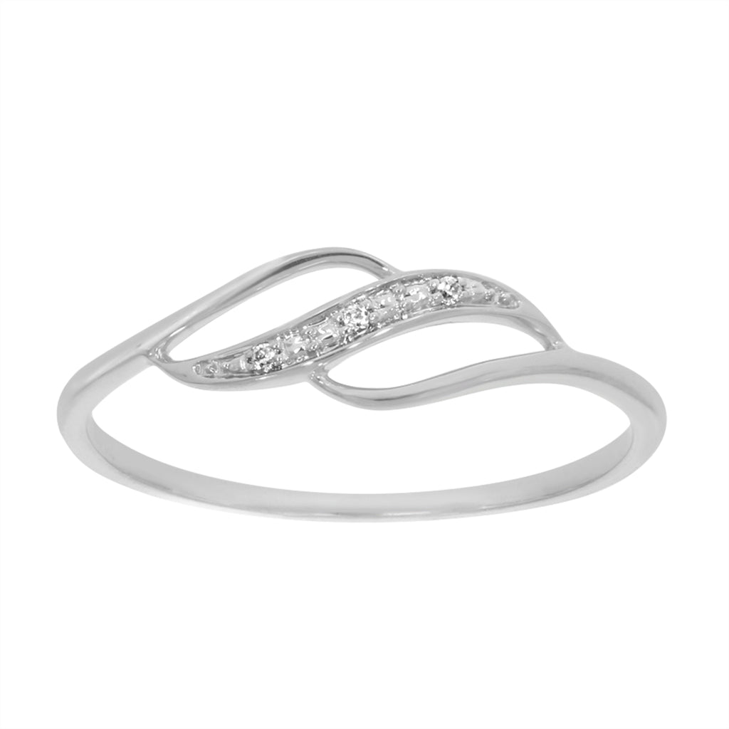 9ct White Gold Diamond Ring with 3 Brilliant Diamonds