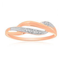 Load image into Gallery viewer, 9ct Rose Gold Diamond Ring with 8 Brilliant Diamonds