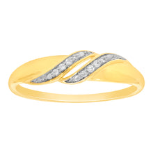 Load image into Gallery viewer, 9ct Yellow Gold Diamond Ring with 8 Briliiant Diamonds