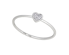 Load image into Gallery viewer, 9ct White Gold Diamond Heart Ring with 6 Brilliant Diamonds