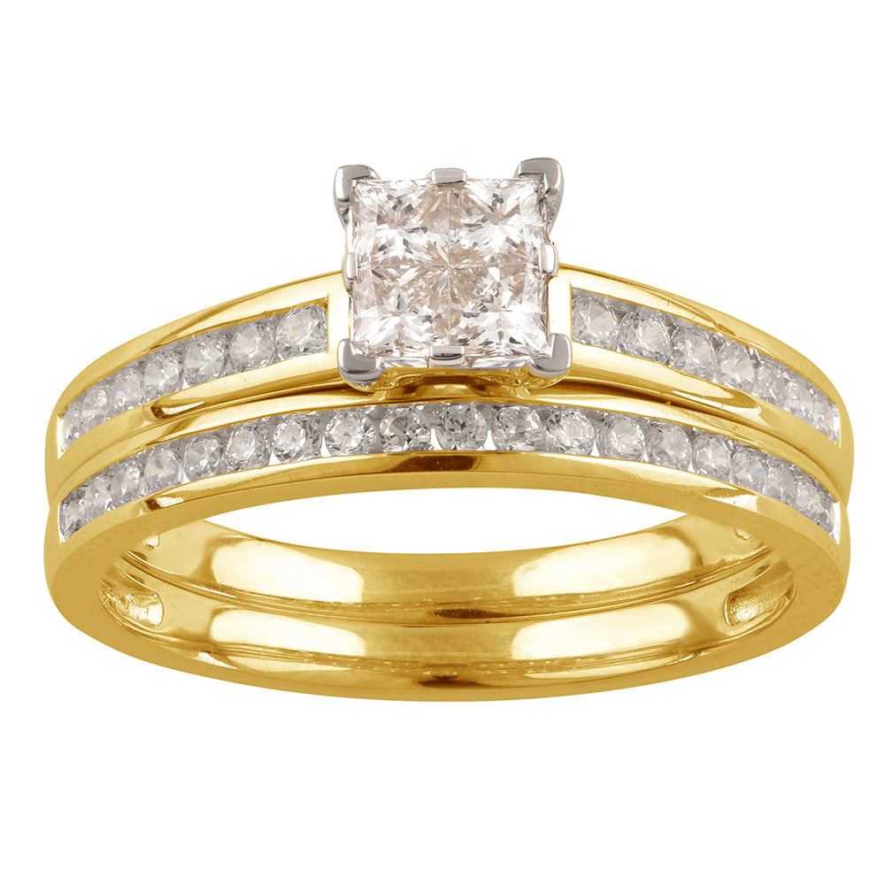 SEAMLESS LOVE 9ct Yellow Gold 2-Ring  Bridal Set with 0.70 Carat of Diamonds
