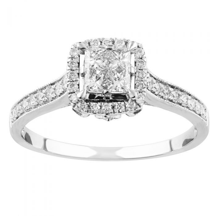 SEAMLESS LOVE  9ct White Gold Dress Ring with 90 Points of Diamonds