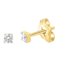 Load image into Gallery viewer, 9ct Yellow Gold  0.05 Carat Diamond Stud Earrings