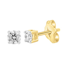Load image into Gallery viewer, 9ct Yellow Gold  0.30 Carat Diamond Stud Earrings