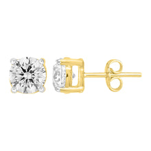 Load image into Gallery viewer, 9ct Yellow Gold  2.00 Carat Diamond Stud Earrings