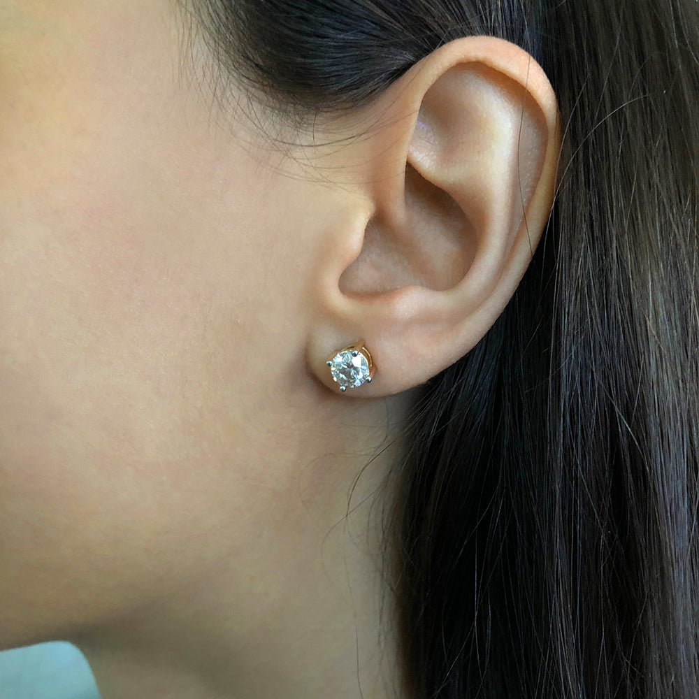 9ct Yellow Gold  2.00 Carat Diamond Stud Earrings