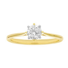 Load image into Gallery viewer, 9ct Yellow Gold  1/2 Carat Diamond Solitaire Ring