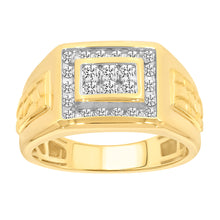 Load image into Gallery viewer, 9ct Yellow Gold 1/2 Carat Diamond Ring Set With 24 Brilliant Cut Diamonds