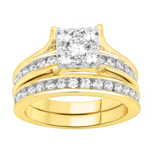 Load image into Gallery viewer, 9ct Yellow Gold 1.5 Carat Diamond 2 Ring Bridal Set
