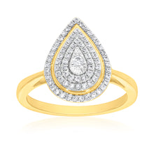 Load image into Gallery viewer, 9ct Yellow Gold 1/4 Carat Pear Shape Diamond  Ring