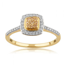 Load image into Gallery viewer, 9ct Yellow Gold Australian Champagne Diamond Ring with 1/3 Carat of Diamonds