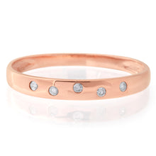 Load image into Gallery viewer, 9ct Rose Gold 0.05 Carat Diamond Ring with 5 Brilliant Diamonds