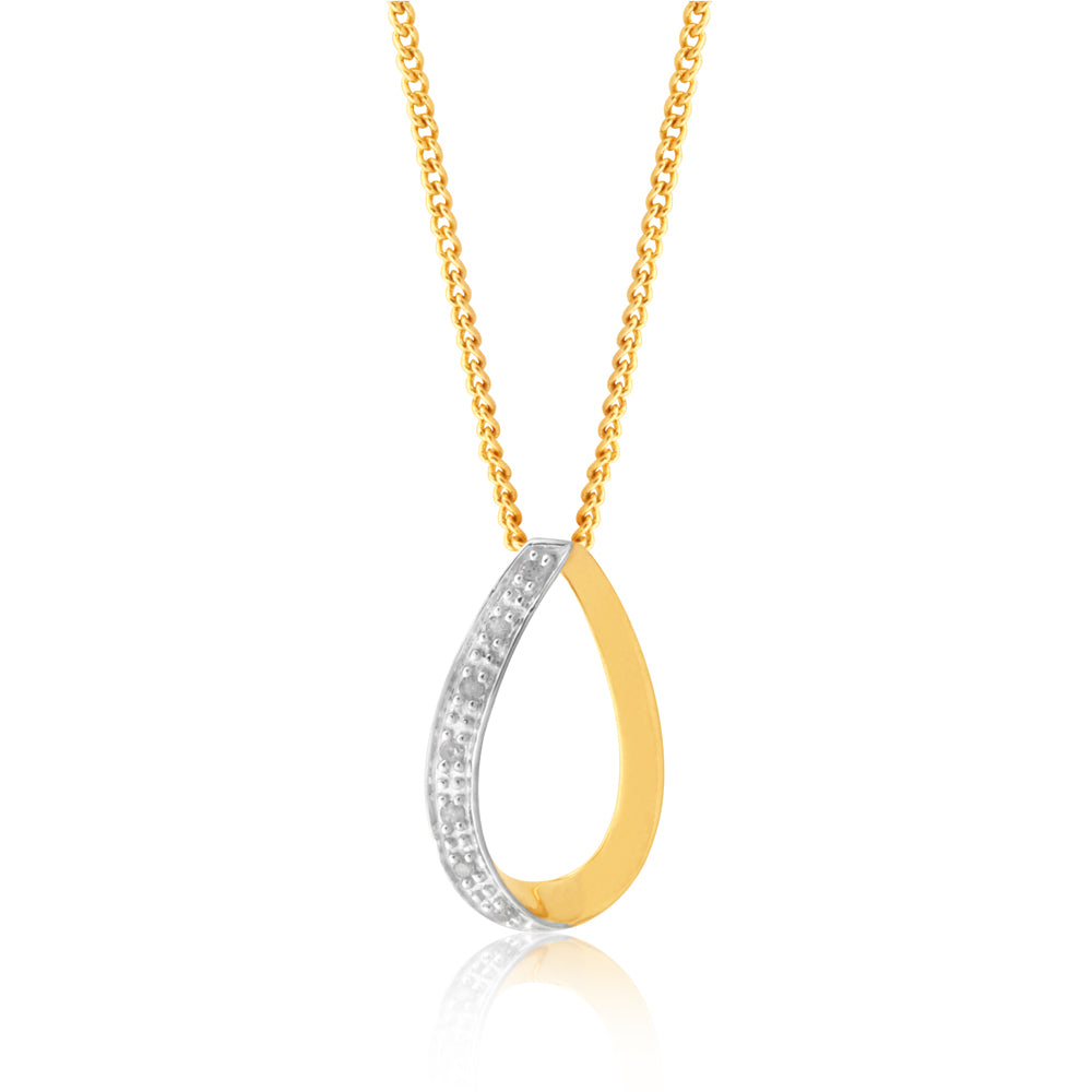 0.05Ct Diamond Pendant In 9ct Yellow Gold