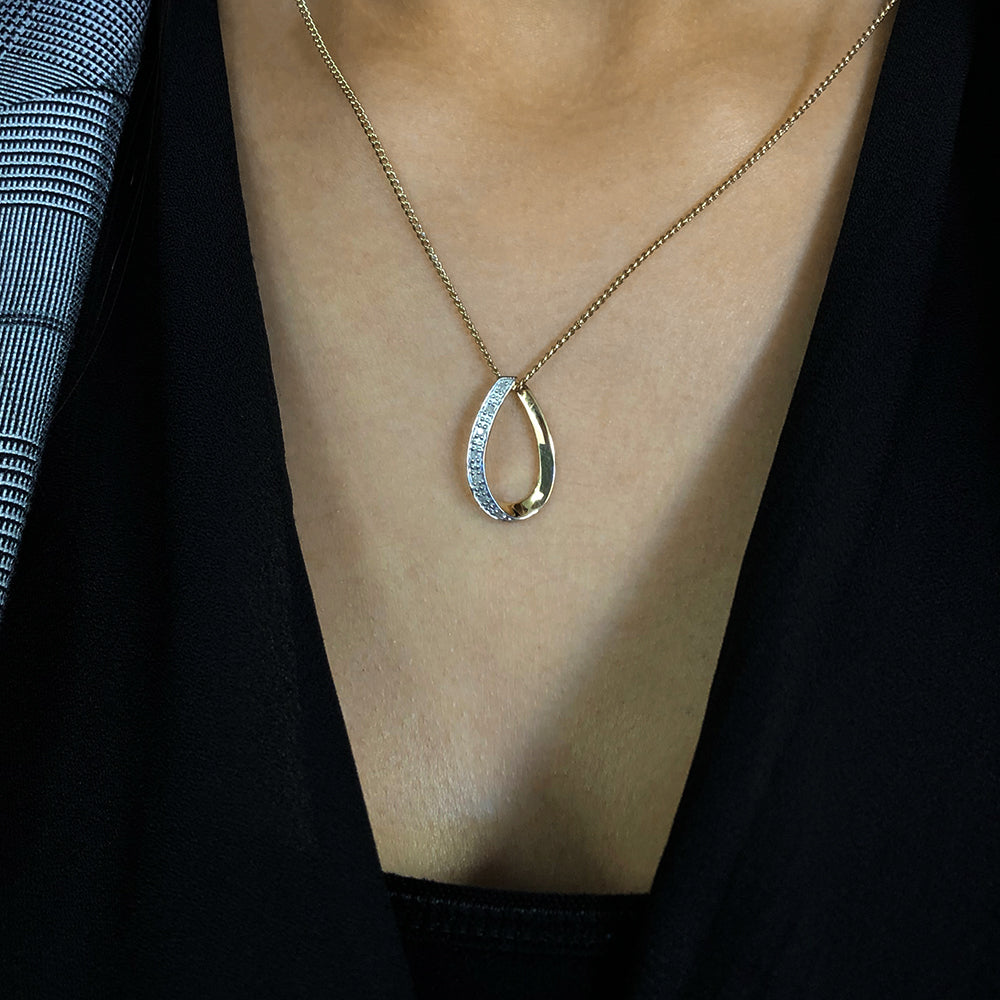 0.25ct Diamond Pendant In 9ct Yellow Gold