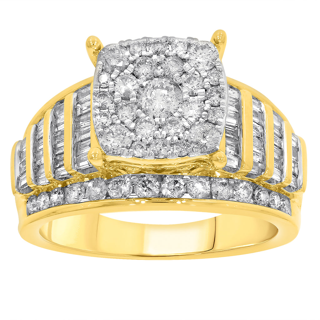 9ct Yellow Gold 2 Carat Diamond Ring
