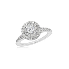 Load image into Gallery viewer, 9ct White Gold 1 Carat Diamond Halo Ring
