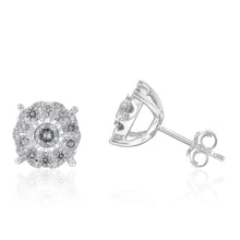 Load image into Gallery viewer, 9ct White Gold 1 Carat Diamond Stud Earrings