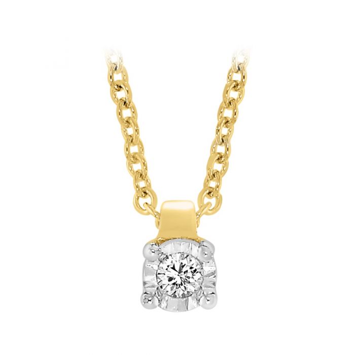 0.05Ct Diamond Pendant In 9ct Yellow Gold main image 0