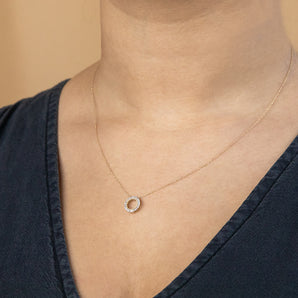 Luminesce Lab Grown 9ct Yellow Gold 1/10 Carat Diamond Circle of Life Pendant