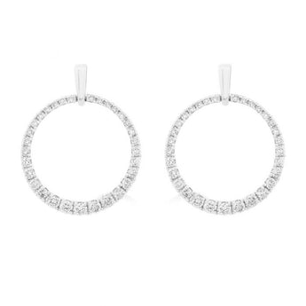 1/2 Carat Diamond Circle Earrings in White Gold